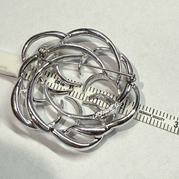 Sarah Coventry vintage silver swirl brooch pin 2.25" swirl cluster‎ - Picture 4 of 5